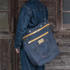 YAMANE INDUSTRIES Lot.9022 Denim 3 Way Zip Bag 21"