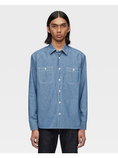 MOMOTARO TRIPLE STITCH CHAMBRAY SHIRT MMLS1001