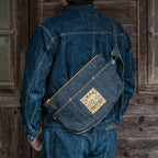 YAMANE INDUSTRIES Lot.9113 Denim Zip Shoulder Bag Wide 15"