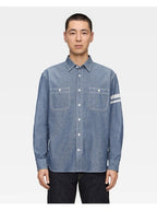 MOMOTARO TRIPLE STITCH CHAMBRAY SHIRT (TWO STRIPES) MMLS3000