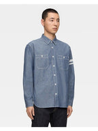 MOMOTARO TRIPLE STITCH CHAMBRAY SHIRT (TWO STRIPES) MMLS3000