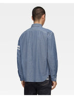 MOMOTARO TRIPLE STITCH CHAMBRAY SHIRT (TWO STRIPES) MMLS3000