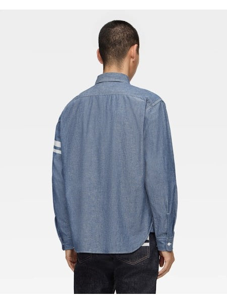 MOMOTARO TRIPLE STITCH CHAMBRAY SHIRT (TWO STRIPES) MMLS3000