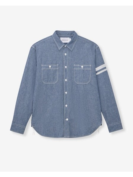 MOMOTARO TRIPLE STITCH CHAMBRAY SHIRT (TWO STRIPES) MMLS3000