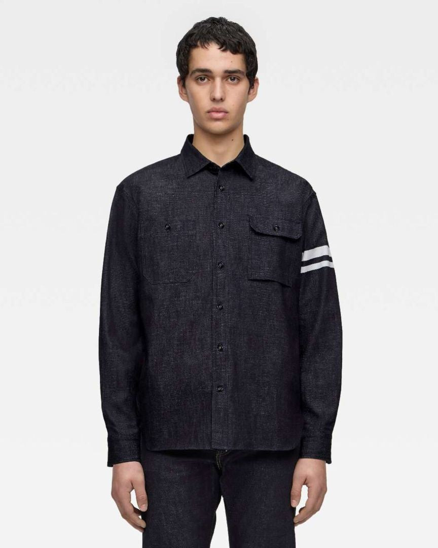 MOMOTARO TRIPLE STITCH DENIM SHIRT (TWO STRIPES)