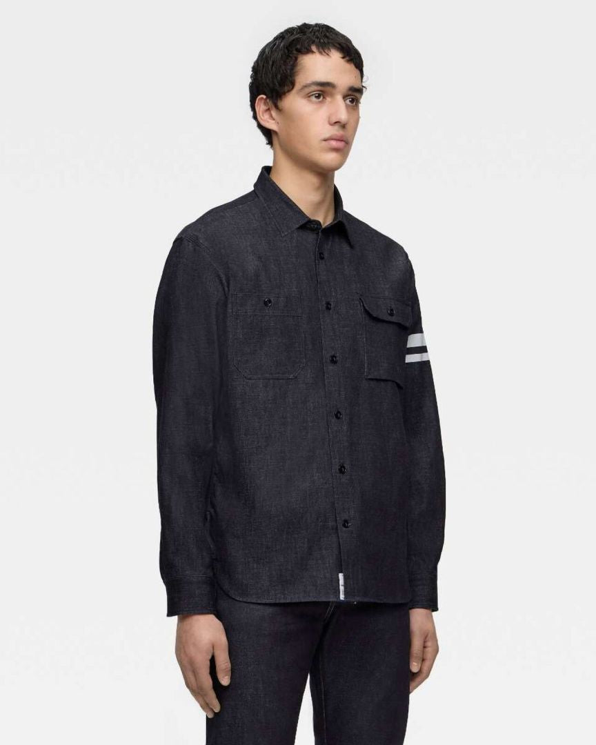 MOMOTARO TRIPLE STITCH DENIM SHIRT (TWO STRIPES)