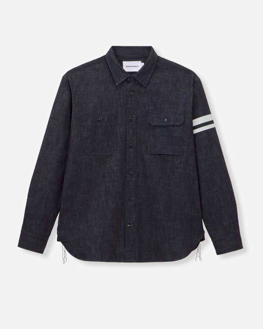 MOMOTARO TRIPLE STITCH DENIM SHIRT (TWO STRIPES)