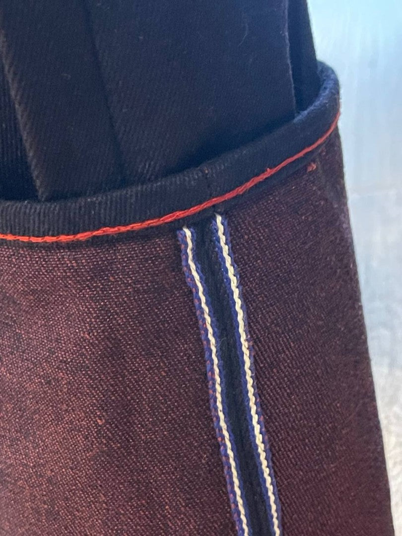 ROUGH Denim Maroon Weft 18 Oz