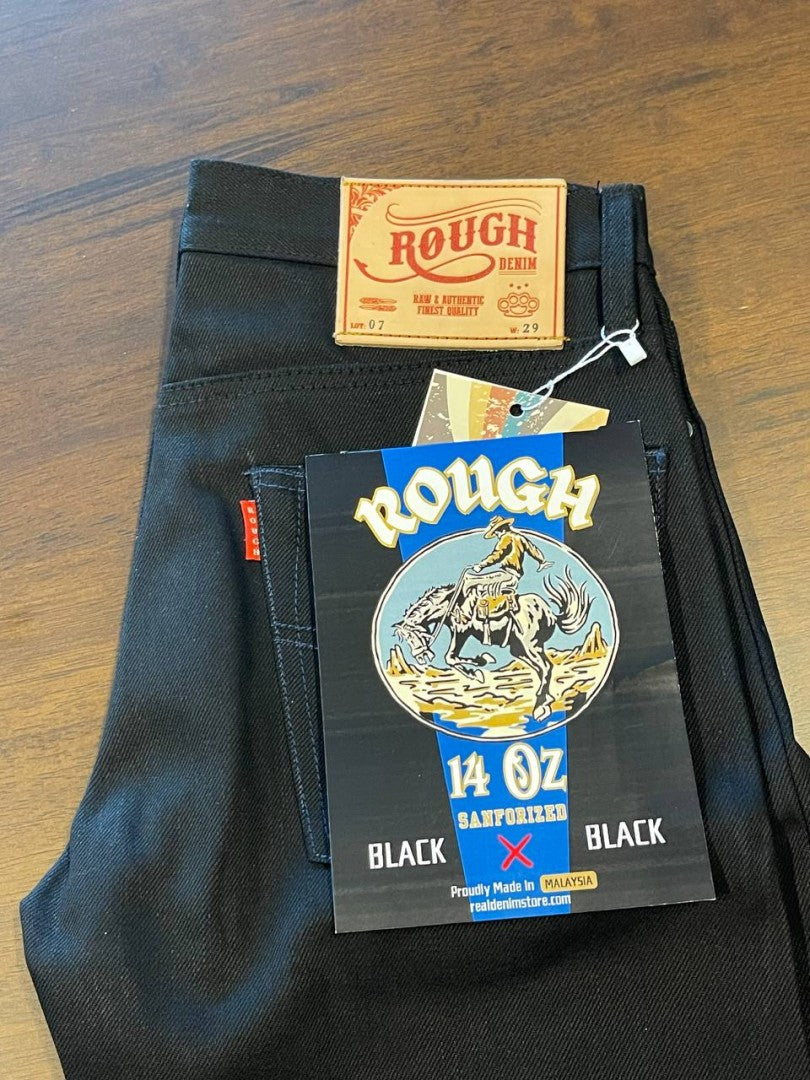 ROUGH Denim 14 Oz Black X Black