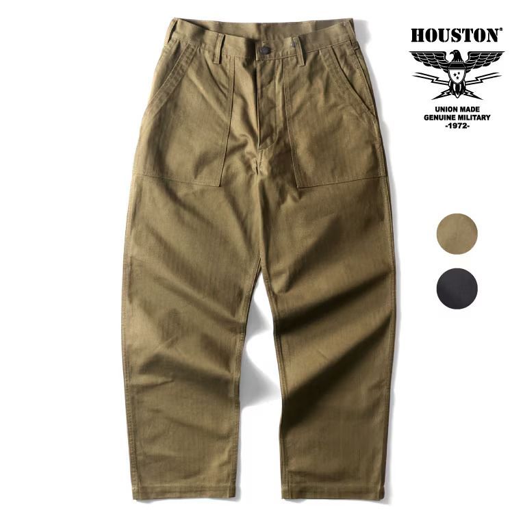 HOUSTON 10158 US ARMY HBT UTILITY TROUSERS (TAPERED) OLIVE